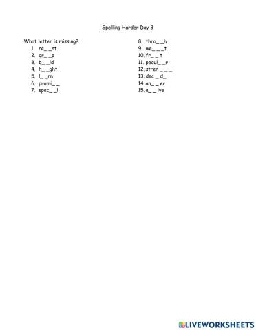 Tricky Words List 4