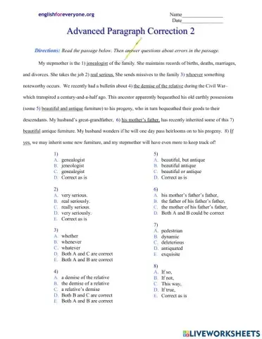 Advanced Paragraph Correction 2