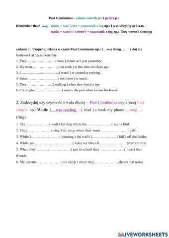 Past simple and past continuous