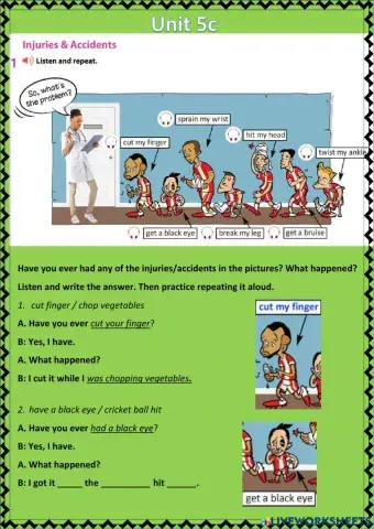 Injuries and accidents