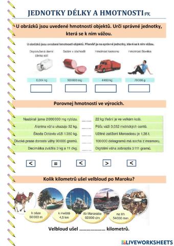 Jednotky délky a hmotnosti