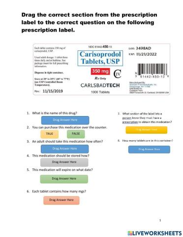 Reading a Prescription Label 6