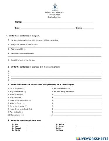 Simple past positive and negative