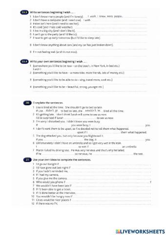 Conditionals 2,3 - I wish