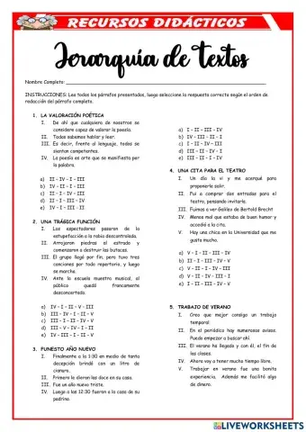 Jerarquía de textos (Plan de redacción)