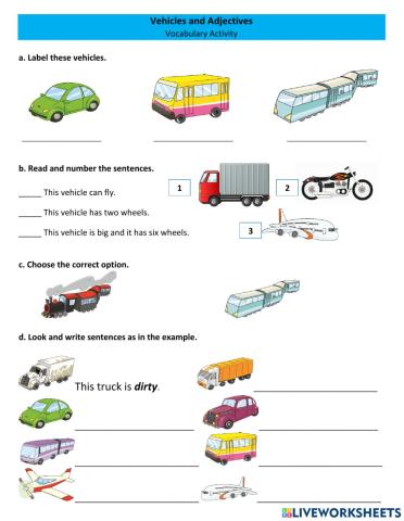Vehicles and Adjectives