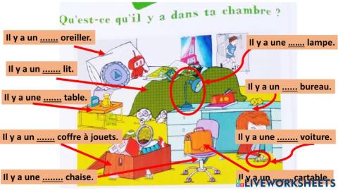 Les objets de la chambre de Leo- Les adjectifs petit ou grand