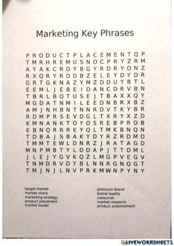 Marketing Key Phrases
