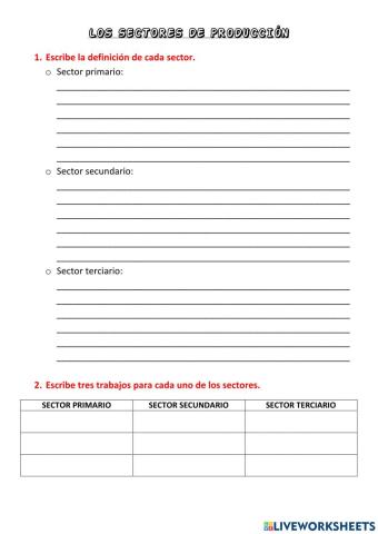 Los sectores de producción