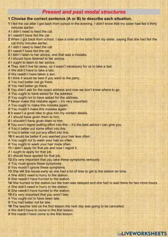 Present and past modal structures