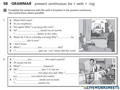 5B - Grammar Present Continuous