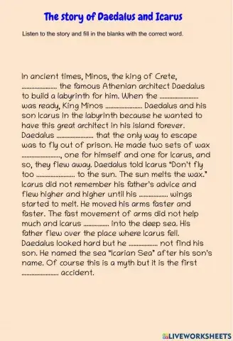 The story of Daedalus and Icarus