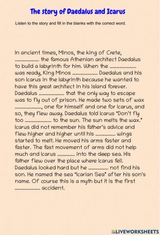 The story of Daedalus and Icarus