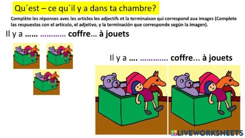 Les objets de la chambre- Le pluriel des adjectifs petit ou grand