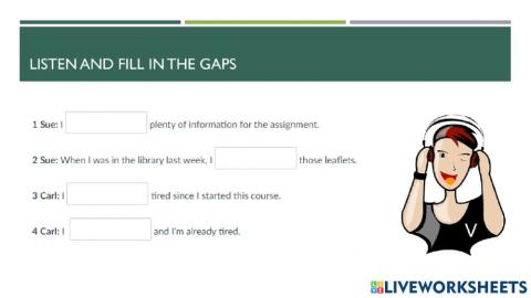 A writing assignment (listening)