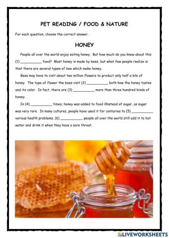 PET Reading HONEY