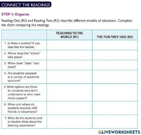ARW3 connect the readings p.202