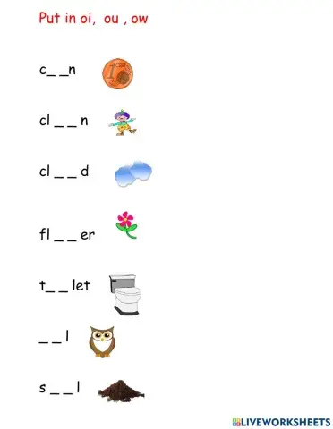 Oi, ou, ow