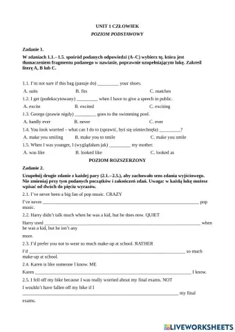 MATURA ROZSZERZONA I PODSTAWA