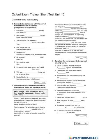 OET B1 Unit 10. Sport