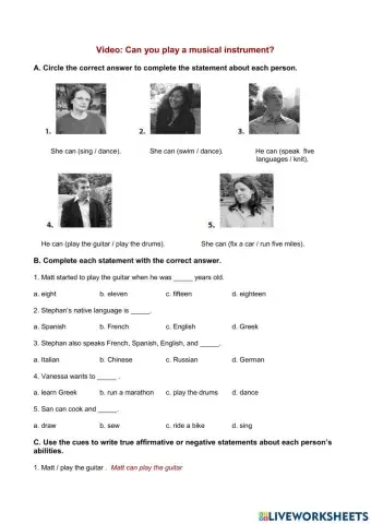 Video: Can you play a musical instrument?