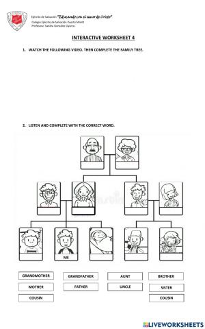 FAMILY MEMBERS: Interactive worksheet 4