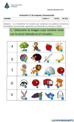 Evaluación de Lenguaje