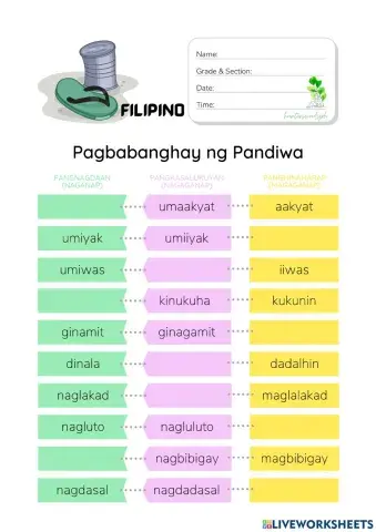 Aspekto ng Pandiwa (HuntersWoodsPH Filipino Worksheet)