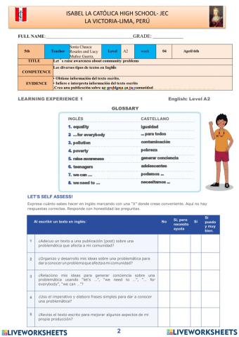 Let-s raise awareness about community problems- activity 1.