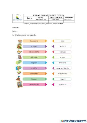 Evaluación 3er Parcial 5to