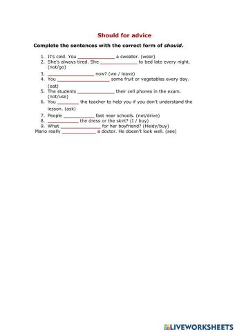 Should for advice