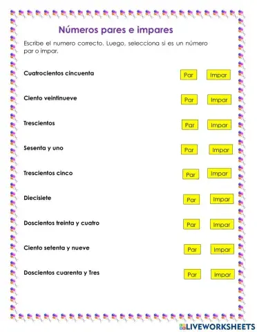 Números pares e impares