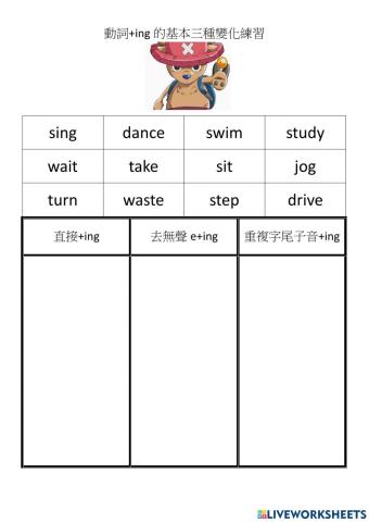 FM4 L2 動詞ing變化練習
