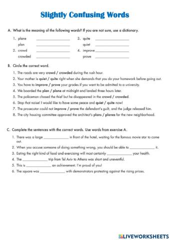 Slightly Confusing Words