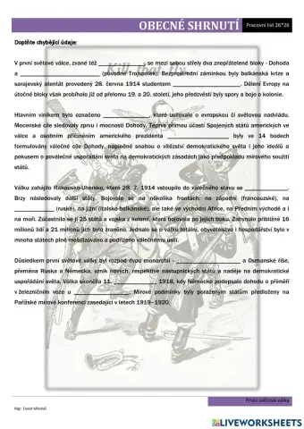 1.světová válka shrnutí