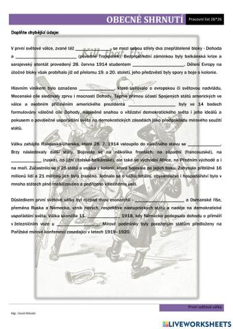 1.světová válka shrnutí