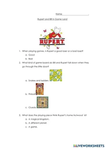 Rupert Bear- Bill in Gameland