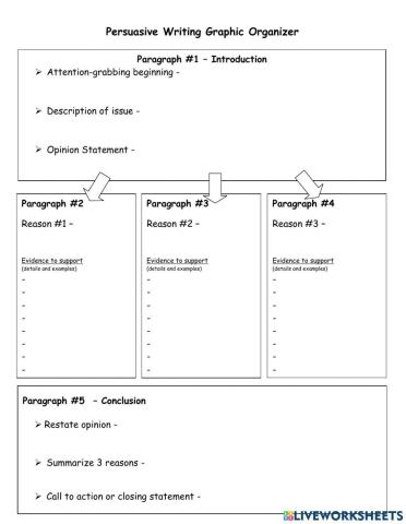 Persuasive essay graphic organizer