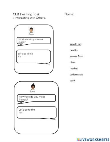 CLB 1 Writing a TEXT