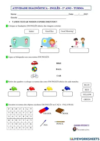 1° ano -INGLÊS- 08-04-21