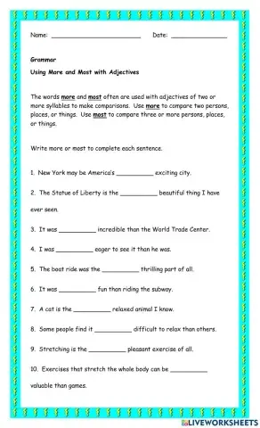 Using More and Most with Adjectives