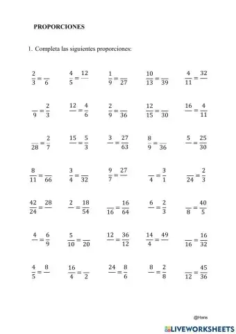 Completar proporciones