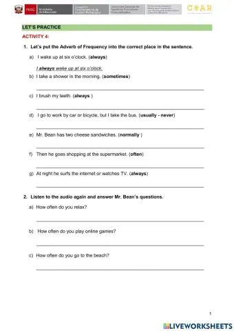 Let's practice-Mr Bean's routine