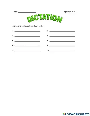 Dictation 3rd 04-09