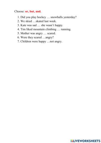 Conjunctions: and,or,but