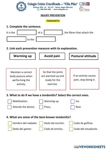 Injury prevention - Tendonitis