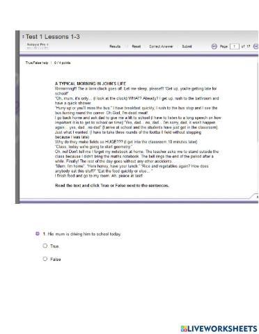 English-1st grade junior High school-revision Units 1-3