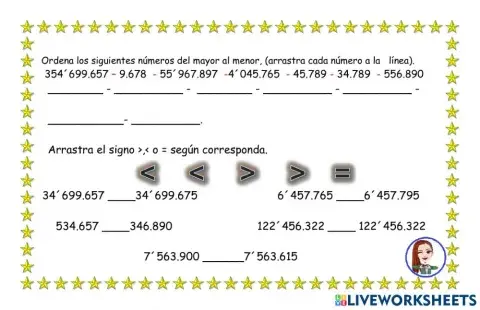 Comparación de números