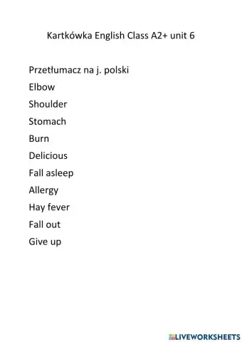 English Class A2+ unit 6 (kl 7)