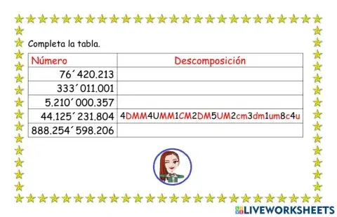 Descomposición de números